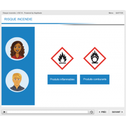 Formation e-learning HSE prévention risques incendie sur site pharmaceutique
