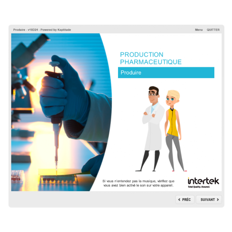 Formation e-learning production industrie pharmaceutique